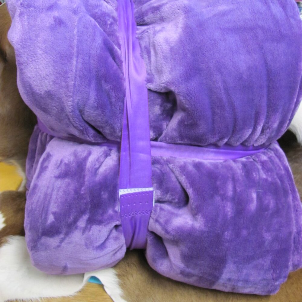 2 PIECE BUNDLE PURPLE KING BLANKET & SHEET SET NIP - Picture 3 of 8